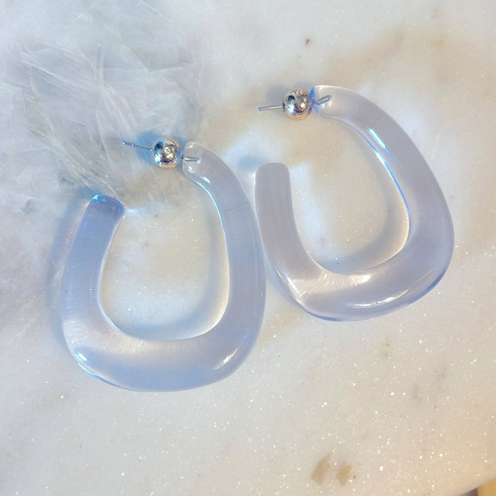 Anthropologie Blue Acrylic Earrings